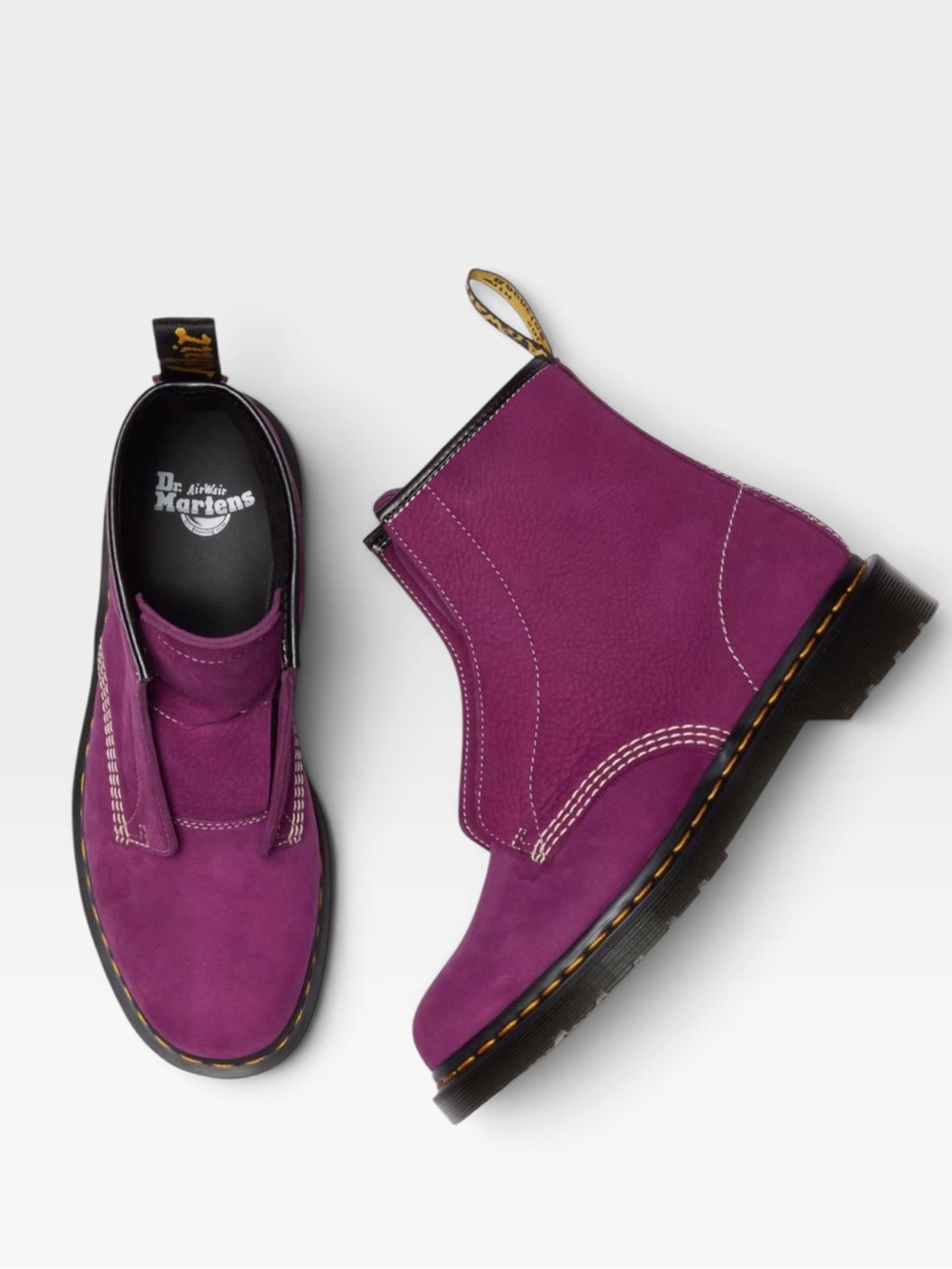Dr Martens 1460 Laceless Nubuck Slip on Boots - booties Sz 10